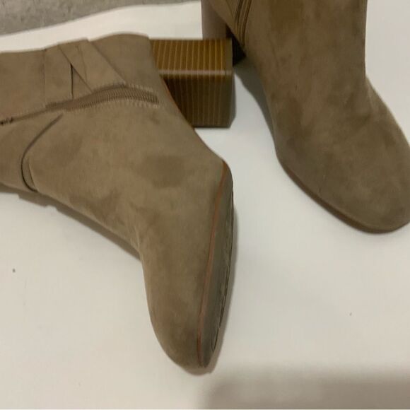 Kelly & Katie ankle boots buckle zip tan suede women size 8 - Picture 4 of 12